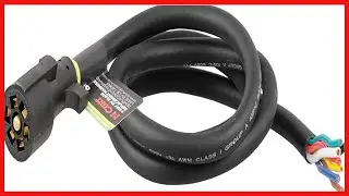 CURT 56601 Replacement 7-Pin RV Blade Trailer Wiring Harness Plug, 6-Foot Blunt-Cut Wires