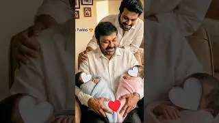 Ram Charan💞 and his wife❤️ Upasana father Chiranjeevi two kids  #peddi