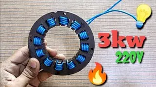 How to make Properly Winding Motor Coil into 240v Generator Use Pvc Wire 🔥