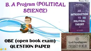 Political science | Ba Programme| Semester-1 | OBE question paper| Delhi University#obe #du #BAprog.