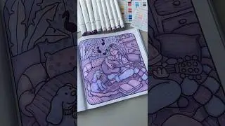 One color challenge: Purple💜 #art #coloringchallenge #onecolorchallenge #coloring #coloringbook