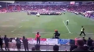 Blackpool Fan on Mobility Scooter Makes Short 'Lap of Honour' After Pitch Invasion