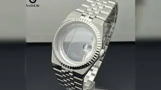 #SmileLife 39.5mm Land-Dweller Watch Case With Strap Sapphire Glass Green Lume 33.8mm Dial Fit NH35
