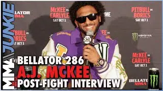 A.J. McKee Takes Shot At 'Pocket-Pit' After Bloody Lightweight Debut Win | Bellator 286