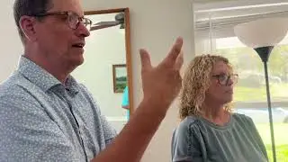 Artist friends critique my paintings in the Raymond home 