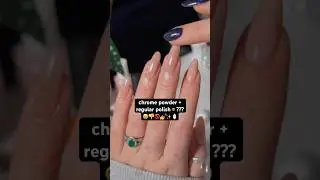 trying chrome powder with regular polish?? 🚫💅👀 #diynails #chromenails  #nails #nailpolish #nailart