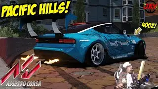 CRAZY REVERSE 360 DRIFT ENTRY! PACIFIC HILLS From CarX In Assetto Corsa | Nissan 400Z | Logitech G29