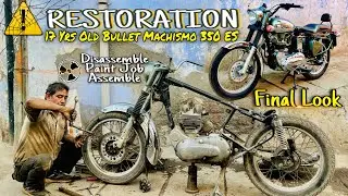 Old Model Bullet Machismo 350 Es Restoration In Mayapuri || 2008 Bullet Machismo 350 Paint Job