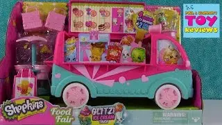 Shopkins Glitz Ice Cream Truck Food Fair | Toy Review Unboxing | PSToyReviews