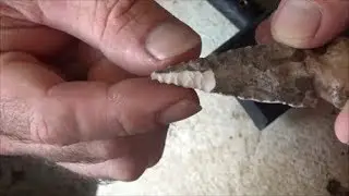 resharpening old and broken stone arrowheads