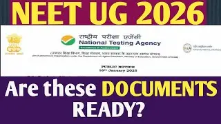Neet 2026 registration process documents