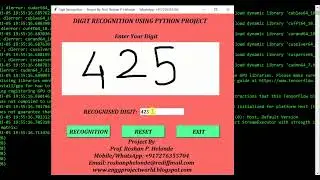 Python Project On Digit Recognition Using Python Project With Source Code | Final Year Project Code