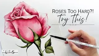 Рисовать розы сложно&hellip; Пока не попробуешь сделать это вот так! 🤗 (Пошаговый урок по рисованию аква...