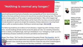 Synchronized Global Climate Breakdown , Robert Hunziker              09:15