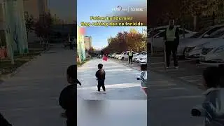 Father builds mini flag-raising device for kids