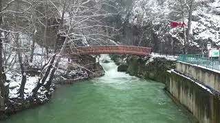 Ulukaya Kanyonu ve Şelalesi'nde kar manzarası