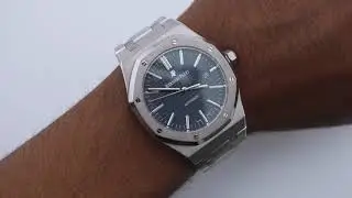 Audemars Piguet 15400ST.OO.1220ST. Royal Oak Selfwinding Blue Dial Stainless Steel Complete Set 2014