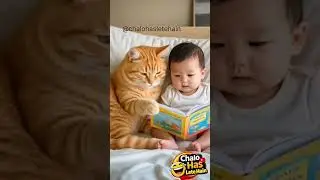 Cat Ne Baby Ki Help Kar Di 😍😂 #cutevideo #babyandcat #cutereels #funnyanimals#babyvideo #catlove