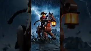 Ride Through the Storm 🌩️ LEGO Cowboy Adventure in 4K Realism!