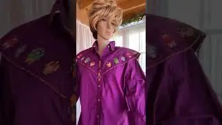 80'S Purple Western shirt #classyragsvintage #etsy #vintage #kachinas #purple #shirt #embroidery