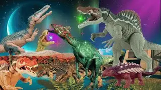 Huge Megaraptor Attacks Pyroraptor | Dinosaurs Toys Review : Spinosaurus , Yangchuanosaurus ...
