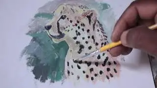 Cheeta art, wild life art ,oil painting 
