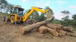 jcb 3dx arranged the log amazingly well done || jcb working video