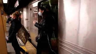 MTA NYC trains|IND Concourse line|R46 C trains at 161st Street Yankee stadium.