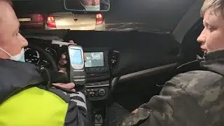 Пьяный и бесправный удирает от ГАИ. Real video