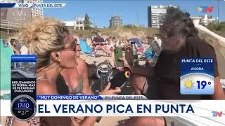 Daniel Laira (Productor Musical - Ex Vox Dei) y Nadia Rivas sorprendidos por TN en Punta del Este
