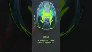 Studds neon green and grey full face helmet Drifter thunder raider Trooper