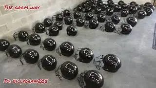 Painted 53 lil league helmets for the warducks