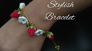 HOW TO MAKE CROCHET BRACELET | STRAWBERRY CROCHET BRACELET