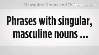 How to Use Masculine Nouns & 