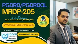 IGNOU PGDRD/PGDRDOL Project MRDP-205 | Complete Step-by-Step Guide