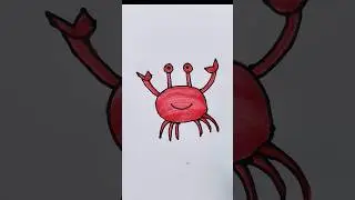 Crab 🦀 Drawing for kids #crab #drawing #pipafuntv #painting #coloring #trending #viral #kids