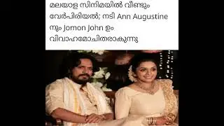 മലയാള സിനിമയിൽ ഒരു വിവാഹ മോചനം കൂടി | Ann augustine is going to be divorced | Ann Augustine divorce
