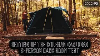 Setting Up The Fast Pitch Coleman Carlsbad 8-Person Dark Room Tent - How Easy Is It? || 2022-90