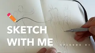 ✨ Sketch with me // x10 one minute gestures and a portrait