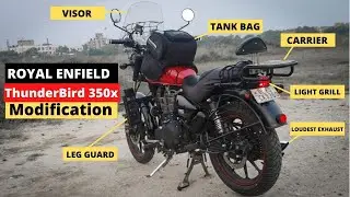Royal Enfield Thunderbird 350x Modification | Custom Exhaust, Fog Lights, Tank Bag, Meteor #Niyati
