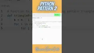 Pattern Print in Python #2 | Python Full Triangle Print | #viralshorts #shortvideo #shorts #python