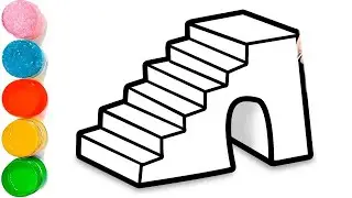 How To Draw a 3D Stairs Drawing | Staircase Drawing For Kids | Beautiful Stairs Drawing 3D