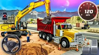 Строительство дорог с использованием экскаватора JCB - Экскаватор для строительства автомагистрал...