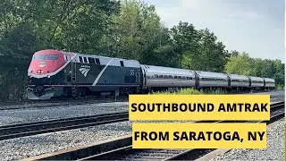 Southbound Action with Amtrak Train 125 Departing Saratoga Springs, NY