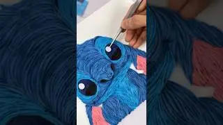 Stitch cartoon character from Paper Quilling. #quilling #stitch #fanart #disney