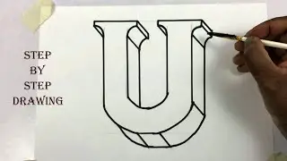 3D-рисунок буквы U - 3D-рисунок буквы - рисунок алфавита - как нарисовать букву U diyas funplay