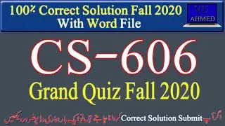cs606 grand quiz | cs606 grand quiz fall 2020 | Compiler Construction