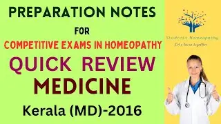 PREPARATORY NOTES FOR DIFFERENT #homeopathic ENTRANCE EXAM QUICK REVIEW | MEDICINE | KERALA MD 2016