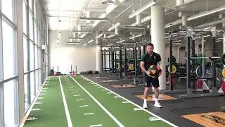 Rotational Med Ball Throw with Side Step - Exercise Demo