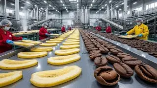 BIm BIM - KHOAI TÂY CHIÊN CHUỐI  Bên trong dây chuyền nhà máy sản xuất đồ ăn vặt
